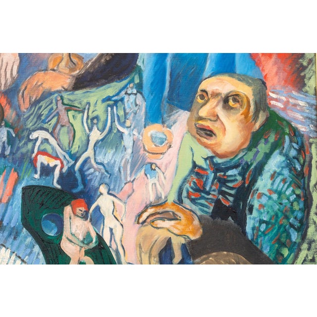 Textile Francis Littna Last Supper, C. 1960 Signed Oil on Canvas - Modernist Religious For Sale - Image 7 of 11