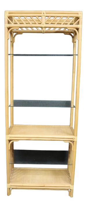 Brown Jordan Rattan and Bamboo Etagere