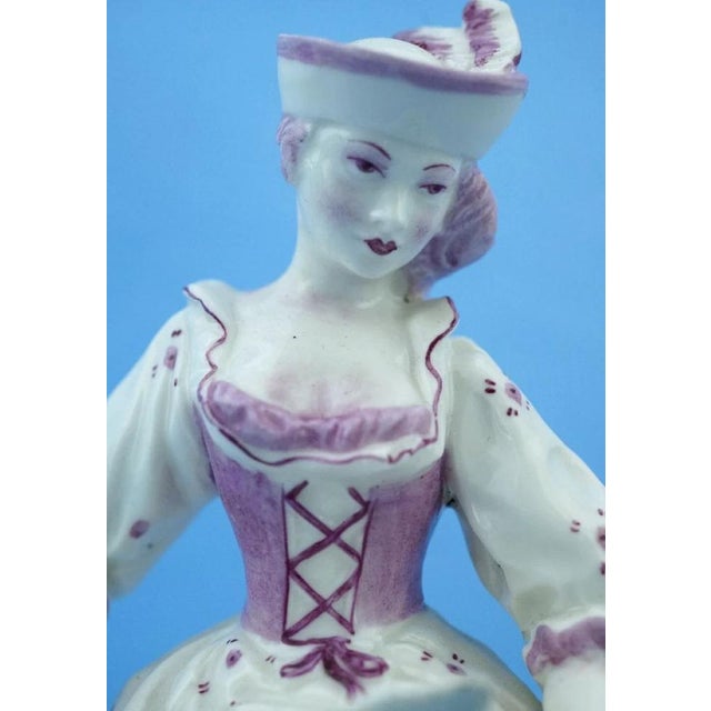 19th Century Porcelain Sculpture Lady with Duck by Capodimonte, Italy For Sale - Image 16 of 18