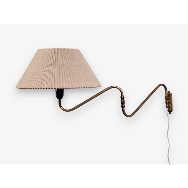 Danish Modern, Articulating Wall Light or Sconce, Patinated Brass, Denmark, 1950s For Sale In New York - Image 6 of 15