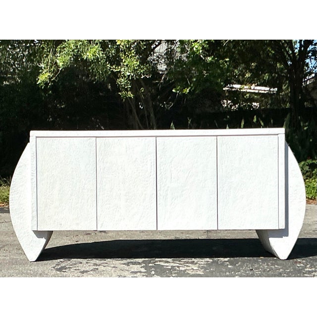 Wood Vintage Postmodern Plaster Credenza For Sale - Image 7 of 12