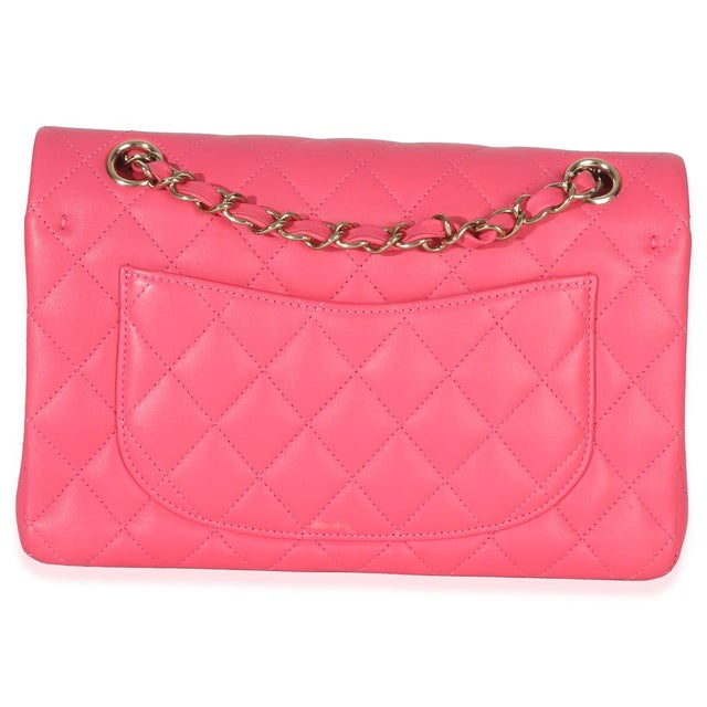 Chanel Pink Quilted Lambskin Small Classic Double Flap Bag For Sale - Image 4 of 10