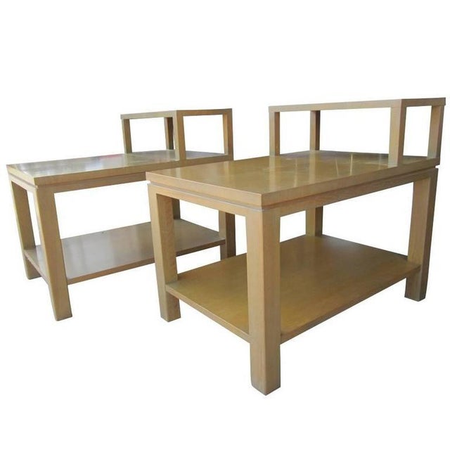 Mid-Century Modern Set of Two Vintage Mid-Century Sligh 1536 Parquet Top Step Tables For Sale - Image 3 of 3