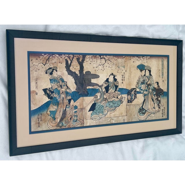 Japanese Japanese Ukio-E Woodblock Print Triptych by Utagawa Kunisada (Toyokuni Iii) For Sale - Image 3 of 9