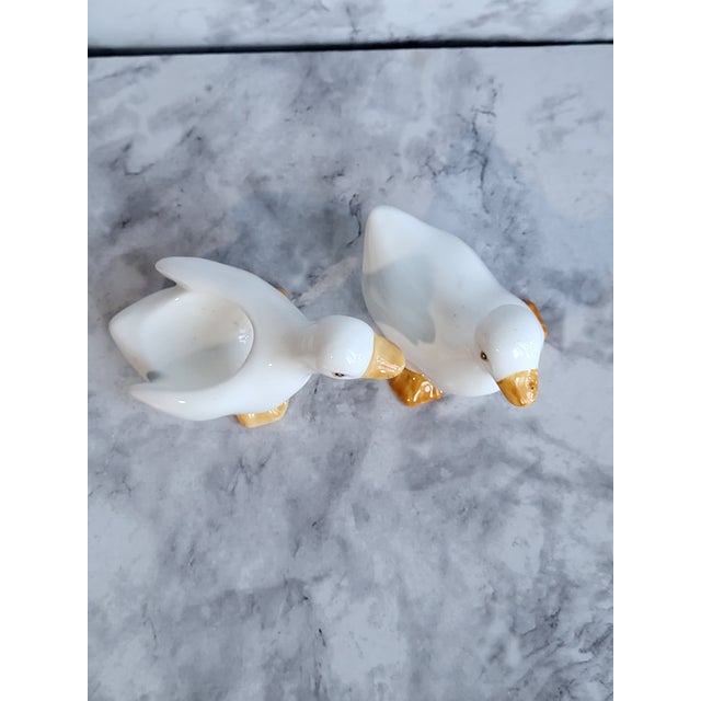 1960s Mid Century Modern Ceramic Duck Napkin Ring Holders - Pair For Sale - Image 4 of 10