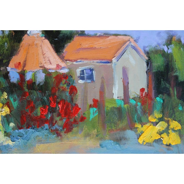 Green Original Oil Painting, Plein Air Sonoma Farm California For Sale - Image 8 of 13