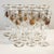 1960s Set of 10 24k Gold Encrusted Crystal Champagne Flute Pilsner Barware Set For Sale In New York - Image 6 of 14