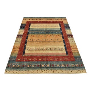 Gabbeh Rug 8’3” X 9’9” Multicolor Wool Hand-Knotted Oriental Carpet For Sale