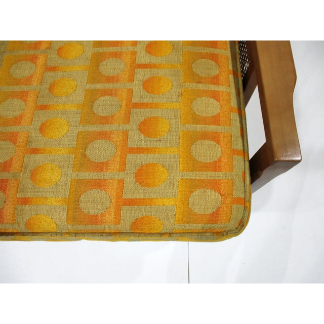 Orange Jack Lenor Larsen Henredon Styled Mid Century Loveseat For Sale - Image 8 of 12