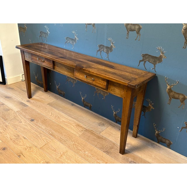 Wood Antique Console Table in Walnut, 1800s For Sale - Image 7 of 10