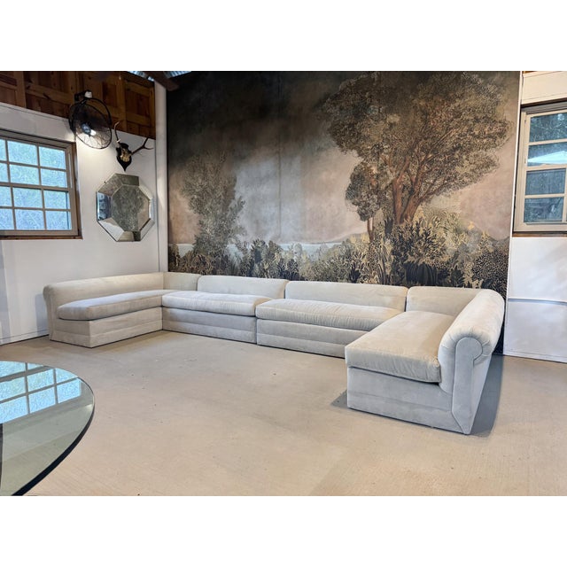 Lee Industries Modern Velvet Slipper Sectional Sofa, Made in Usa For Sale - Image 15 of 15