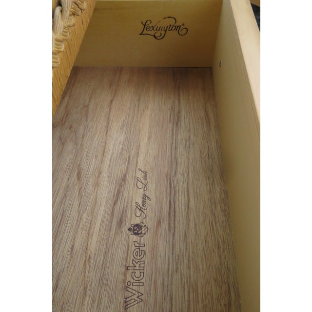 Lexington Hollywood Regency Woven Wicker Small Chest Large Nightstand 6135 For Sale In Miami - Image 6 of 14