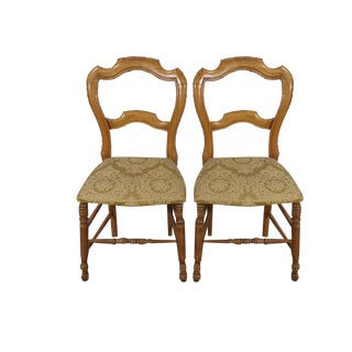 Set of Louis Philippe Dining Chairs in Beech, Late 19th Century For Sale