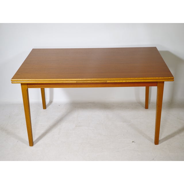 Brown Vintage Danish Extendable Teak Dining Table, 1960s For Sale - Image 8 of 14