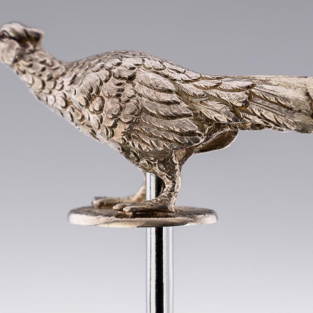 Metal 20th Century Silver Corkscrew in the Shape of Pheasant, England, 1991 For Sale - Image 7 of 15