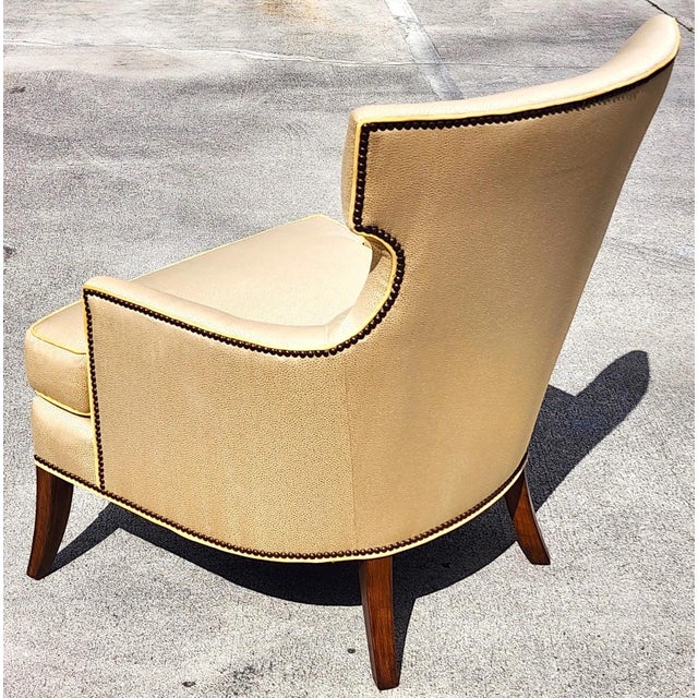 Textile MCM Wingback Lounge Chair by Stanford Furniture Co For Sale - Image 7 of 17