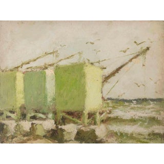 Franco Marzilli, Green Overflows, Oil Painting, 1970s For Sale