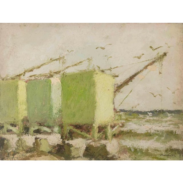 Franco Marzilli, Green Overflows, Oil Painting, 1970s For Sale