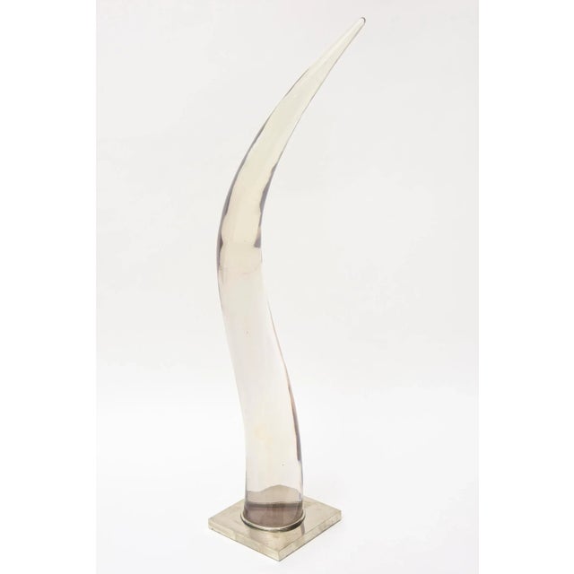 1970's Arched Gradient Lucite and Silver Plate Sculpture by Catherine Noll, France For Sale - Image 11 of 11