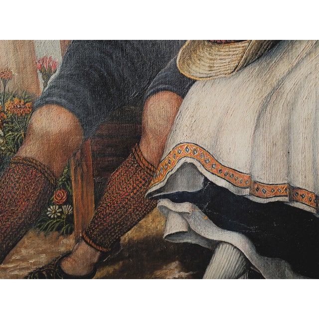 Unknown, Bavarian Couple, 1880, Oil on Canvas For Sale - Image 15 of 16