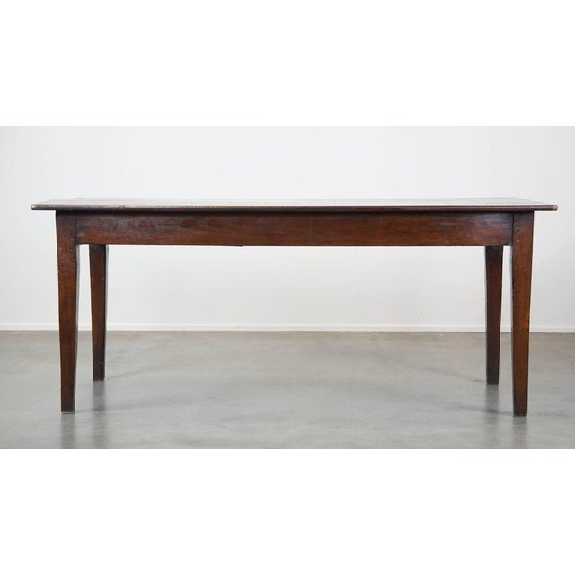 Antique French Fruit Tree Wood Dining Table with 2 Drawers For Sale - Image 4 of 13