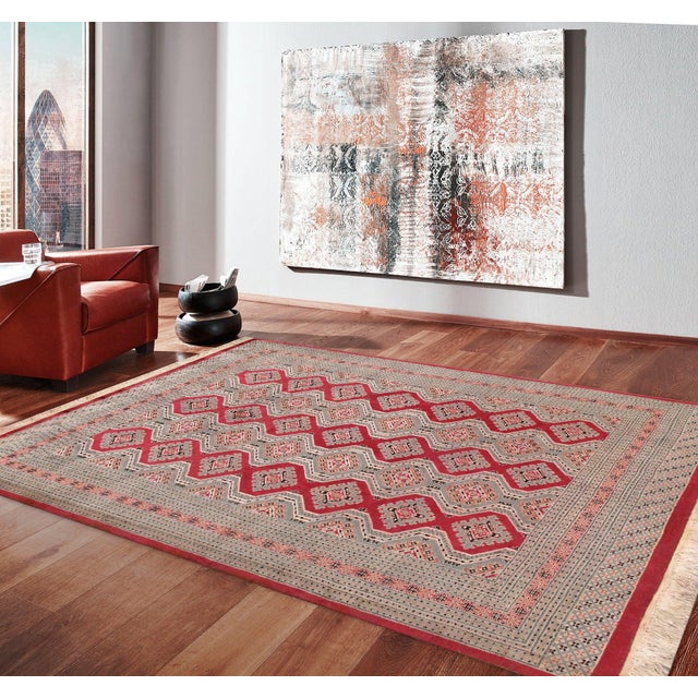 Pasargad Home Bokara Rose Wool Area Rug, 6' 4'' X 8' 7'' For Sale In New York - Image 6 of 6