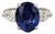 6.51 Ct Gia Certified Sapphire and Diamond Ring, Size 4.5 For Sale