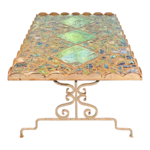One of a Kind Iron Persian Tile Coffee Table . By Joseph Malekan