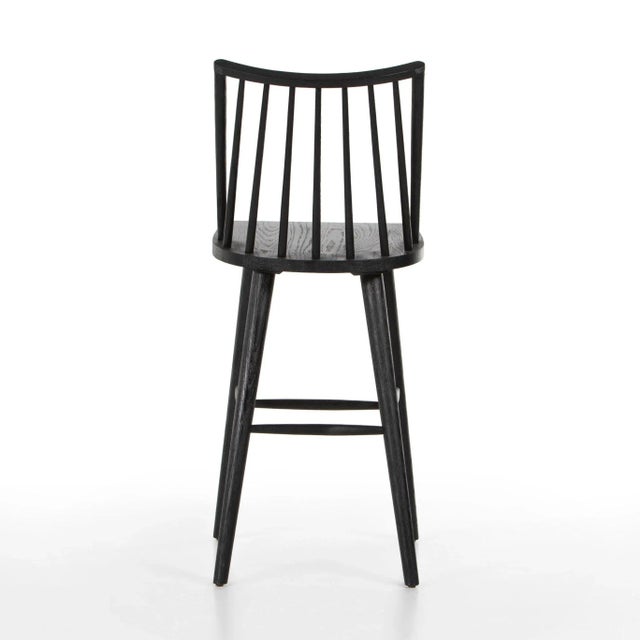 Black Four Hands Lewis Windsor Bar Stool - Black Oak For Sale - Image 8 of 12
