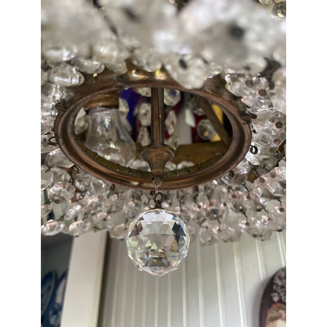 Vintage French Empire Styled Crystal Chandelier For Sale - Image 11 of 13