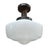 Antique Milkglass Flushmount Ceiling Light on Rustic Holder For Sale In Los Angeles - Image 6 of 6