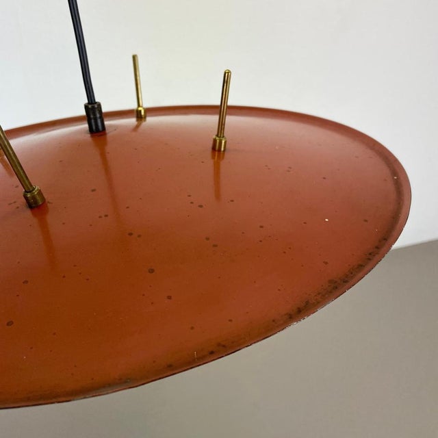 Red Modernist Hanging Light by Ernest Igl for Hillebrand, Germany, 1960s For Sale - Image 8 of 18