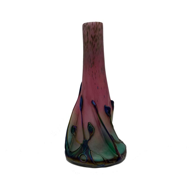 An exceptional and exceedingly rare artist-signed vase and shade ensemble by renowned French glass artist Michéle Luzoro,...