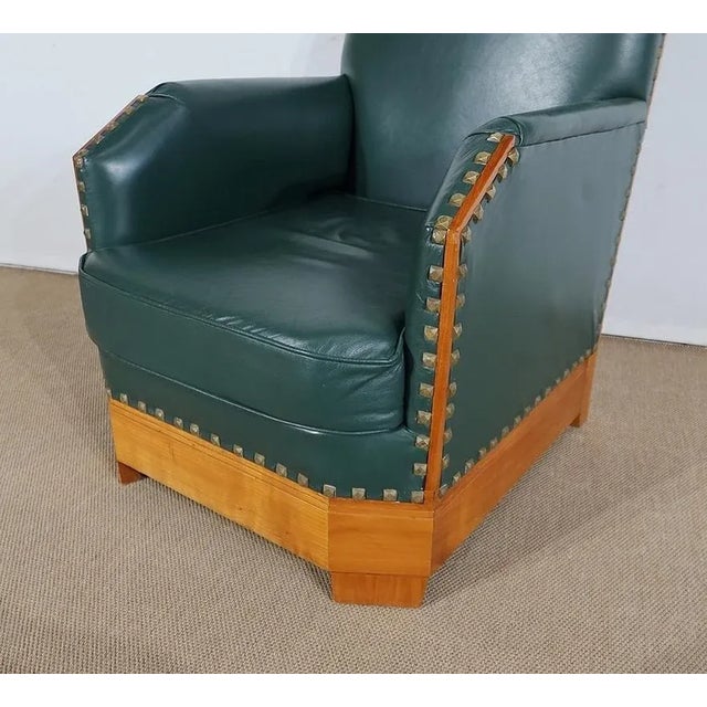 Set of Art Deco Armchairs in Solid Cherry, Early 20th Century For Sale - Image 15 of 18