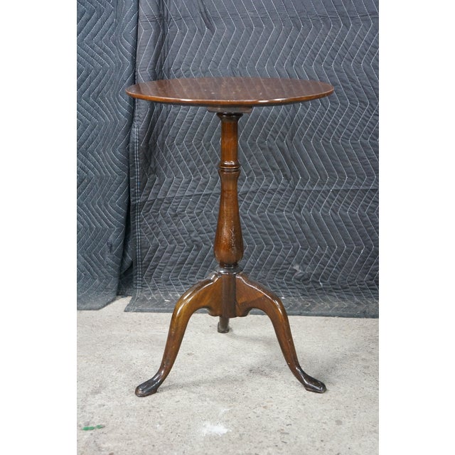 Antique Queen Anne Style Mahogany Pedestal Table Wine Plant Sculpture Stand 26" For Sale - Image 12 of 18