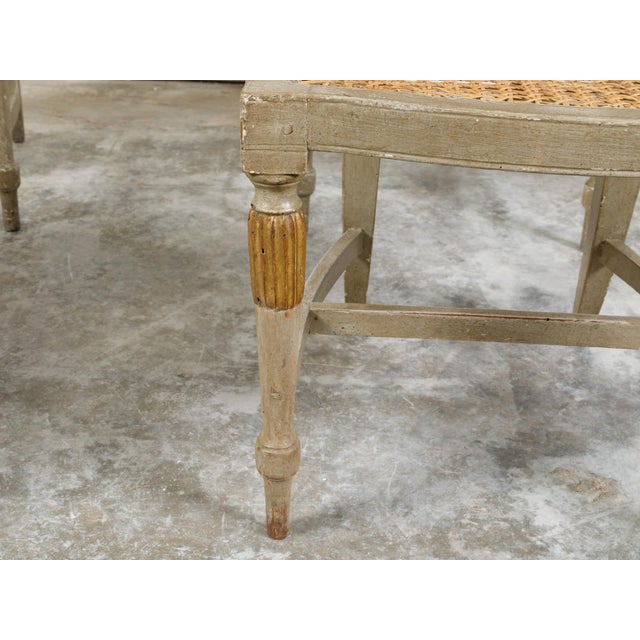 Set of Four French 18th Century Painted Side Chairs with Liberal Arts Allegory For Sale - Image 9 of 10