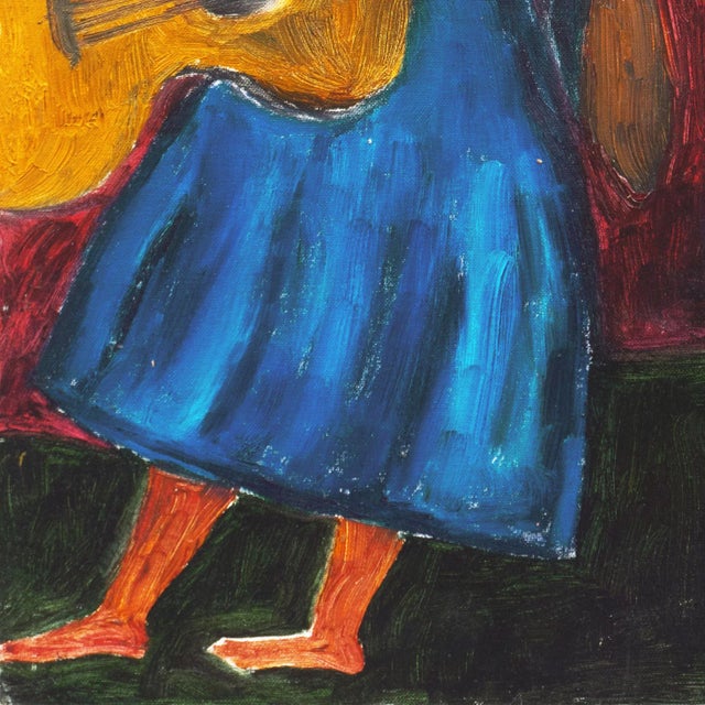 'Woman Playing Guitar' by Jonathan Taylor, California Post Impressionist Oil, Moss Landing For Sale In Monterey, CA - Image 6 of 8