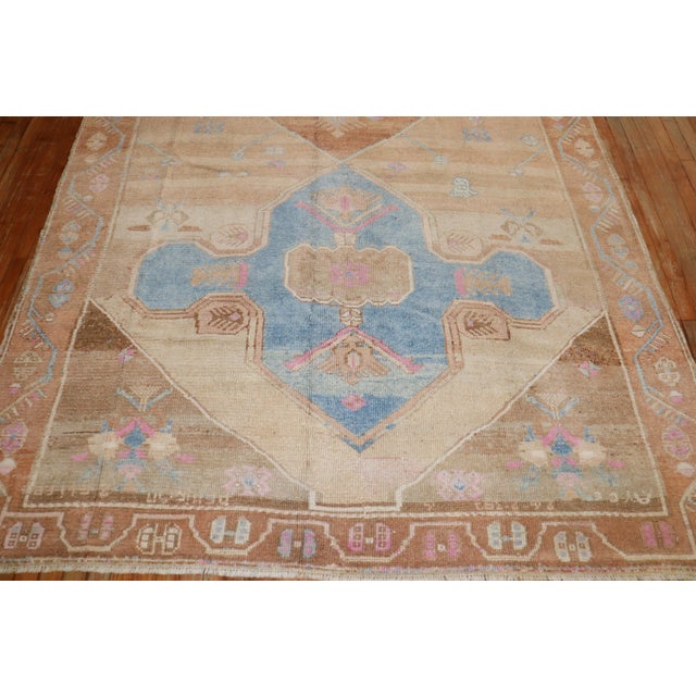 Folk Art Vintage Zabihi Collection Geometric Turkish Room Size Rug - 7' x 9'7" For Sale - Image 3 of 9