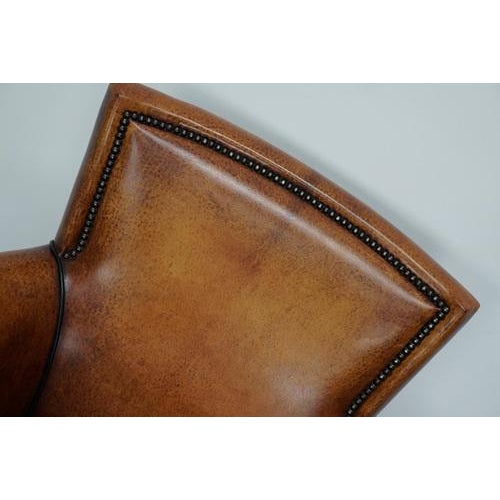 Vintage Dutch Cognac Club Chair in Leather For Sale - Image 12 of 18