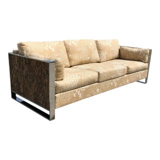 Mid Century Modern Cork and Chrome Sofa by Adrian Pearsall For Sale