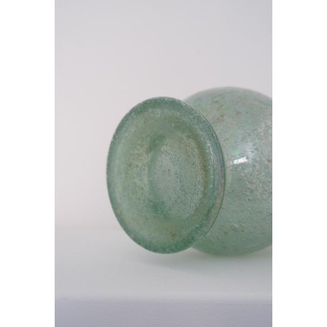 Green Iridescent Pulegoso Glass Chalice Vase, Murano, 1930s For Sale - Image 8 of 15
