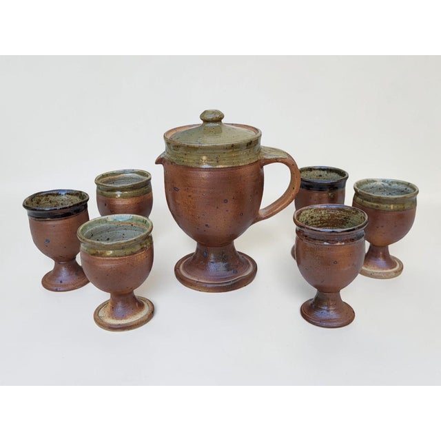 Teapot/Coffee Pot/Cups by P. Digan (1941-2016) & J. Stedman (1945-1987) comprising 1 teapot/coffee pot and 6 cups. Teapot...