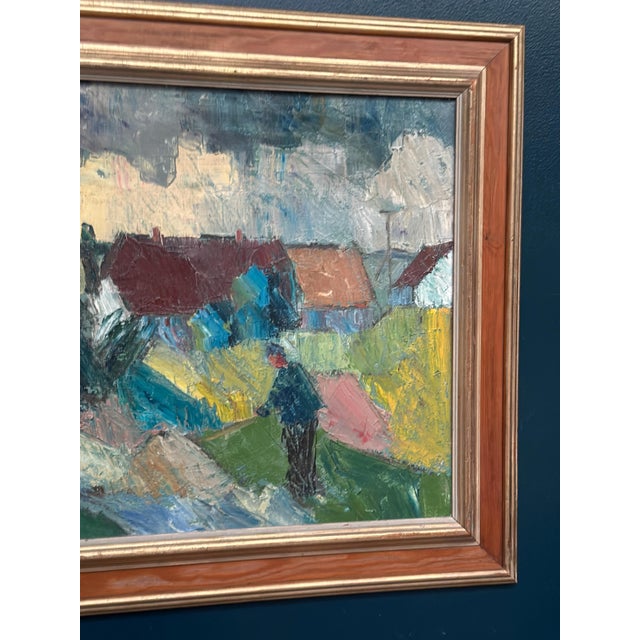 Arnold William Pedersen, Farmhouses, 1960s, Oil on Canvas, Framed For Sale - Image 4 of 18