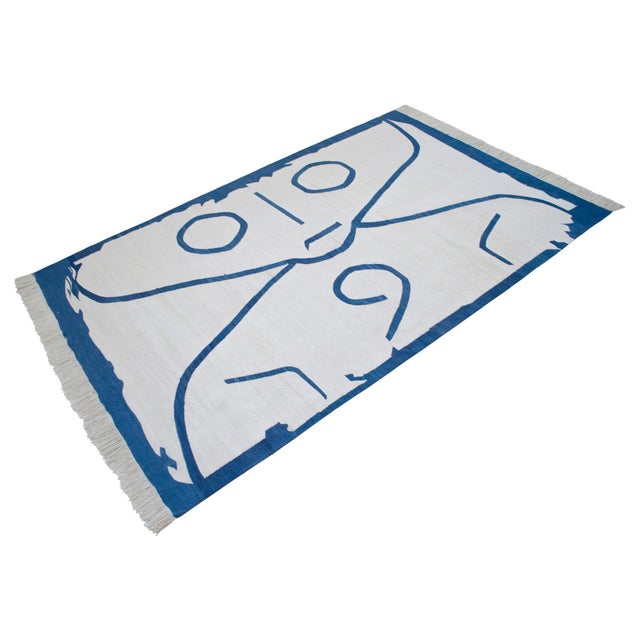 Paul Klee Paul Klee -Letter Ghost Inspired Silk Hand Woven Area Kilim Wall Rug 4′2″ × 6′6″ For Sale - Image 4 of 16