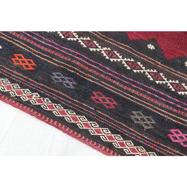 Brown Vintage Handwoven Sofreh Kilim, 1920s For Sale - Image 8 of 13