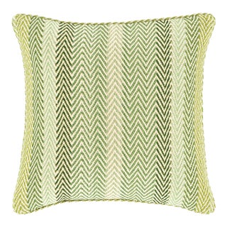 Kit Kemp for Contemporary Pine Cone Hill Nip Tuk Linen Green/Ivory Decorative Pillow For Sale