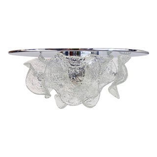 Vintage Murano Glass Petal Flush Mount Chandelier For Sale