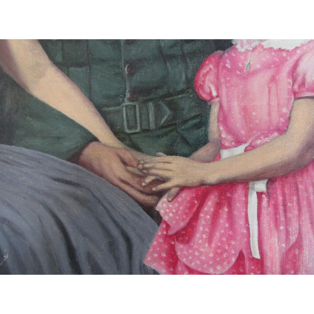 Wood Mid Century American Ancestor Painting by S. Shimazu, 1955 For Sale - Image 7 of 14