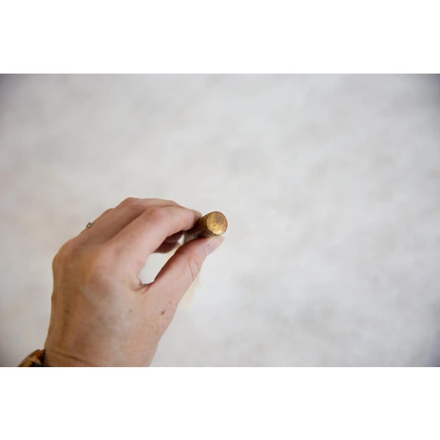 :: Vintage handmade African decorative bronze horn. Circa mid 20th century and possibly older, this piece has such...