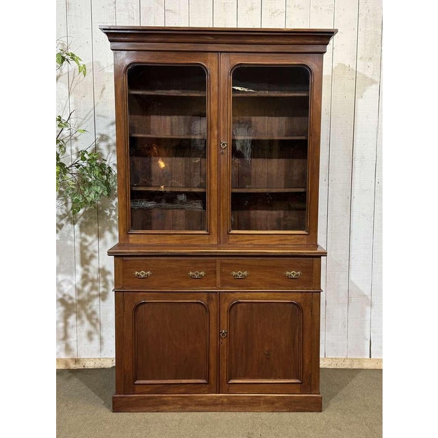 Antique Victorian Two-Section Mahogany Bookcase, 1800s For Sale - Image 15 of 15